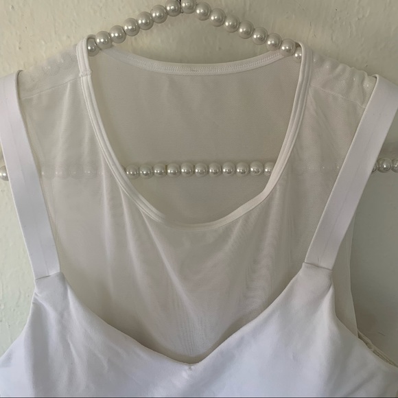 Athleta Reverse Layering Crop Sports Bra In White - Picture 5 of 9